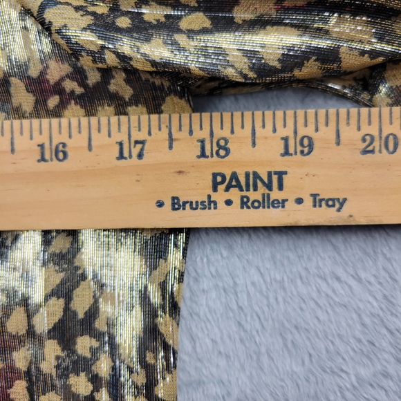 Alice + Olivia Womens Silk Blend Blouse Size XS Leopard Print Metallic Elliott - Picture 6 of 14